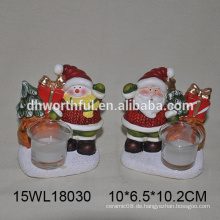 Keramik Teelicht Kerzenhalter in Santa Claus / Schneemann für Großhandel